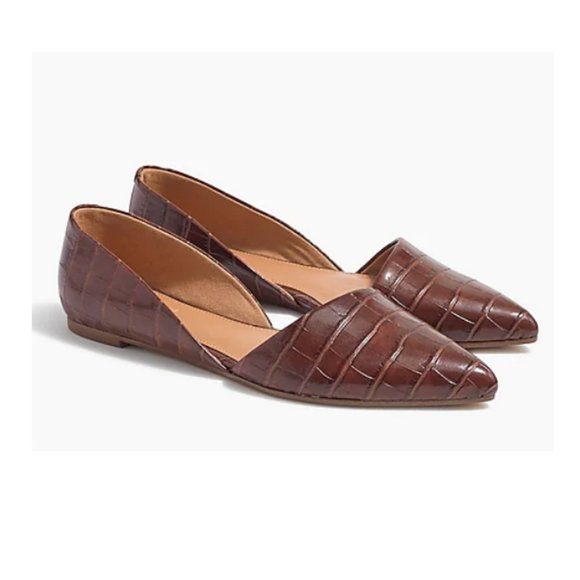 J. Crew Shoes - J. Crew Women's Zoe crocodile-embossed d'Orsay Flats Size 9